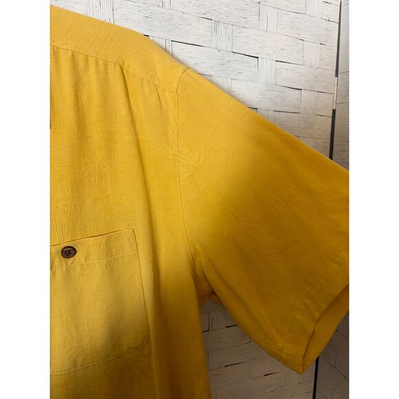 Island Republic men’s silk shirt button up tropical palm tree lightweight travel - Picture 3 of 9